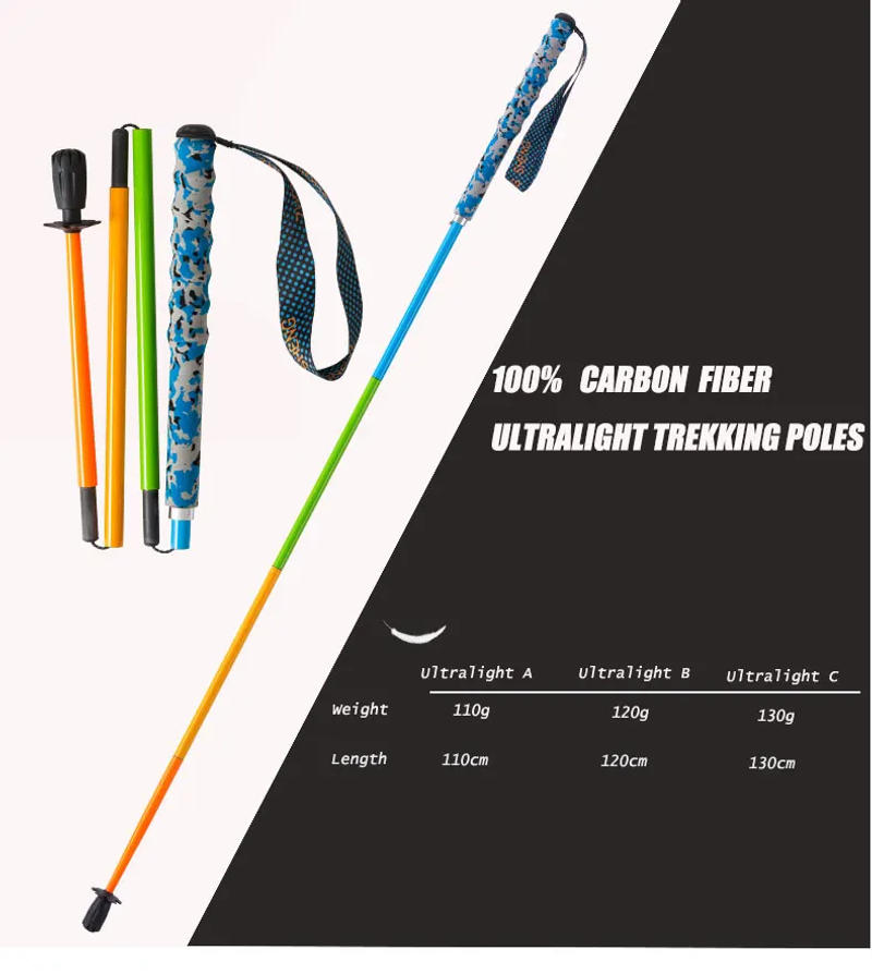 Description Picture 4 of item5-Section Folding Trekking Poles Ultra Light Hiking Sticks Portable Carbon Fiber Walking Sticks Climbing Hiking Accessories