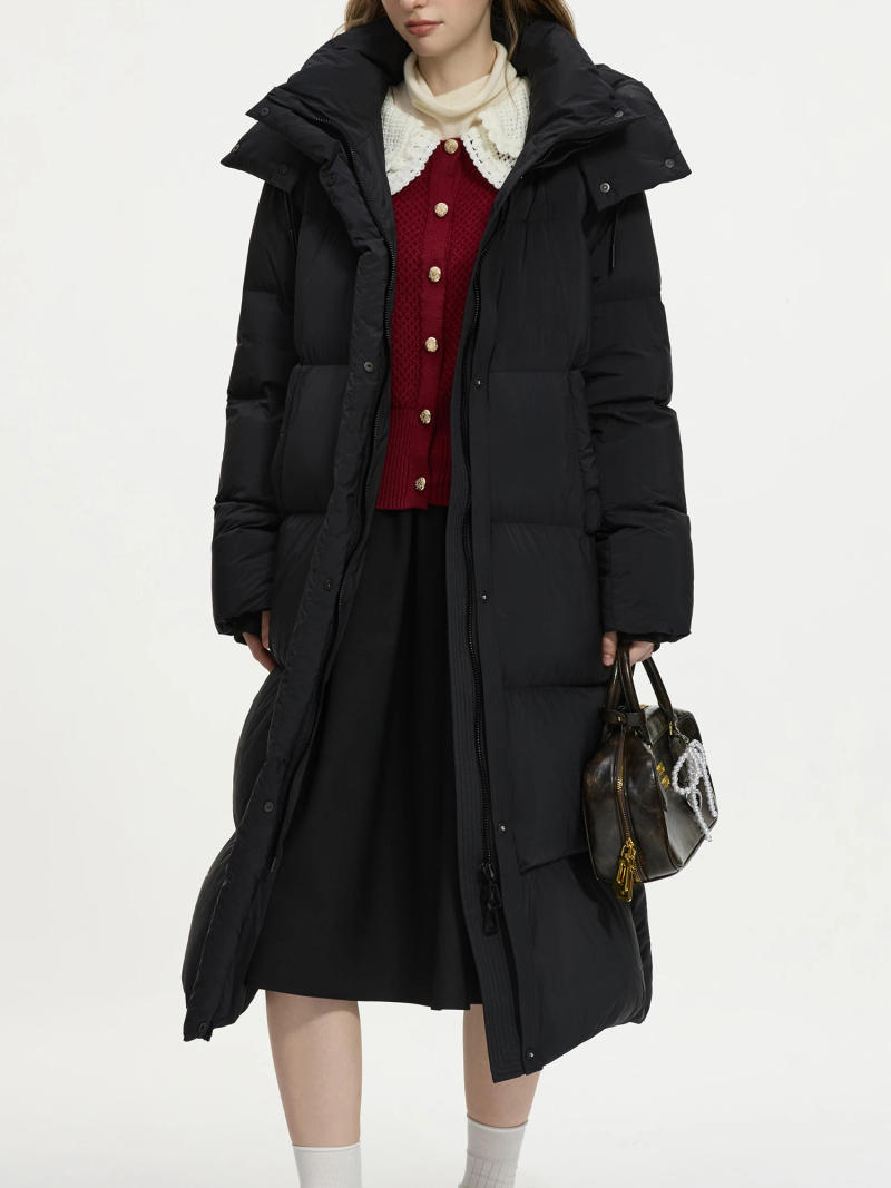 Description Picture 6 of itemFSLE 251.2G Filling Amount Long Outdoor Warm Down Coat 3 Colors Jacket For Women Winter 2024 New Versatile Chic Coat 24FS14081