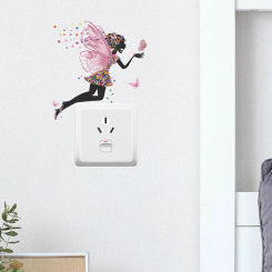 Glow In The Dark Butterfly Girl Wall Decal Flower Fairy Wall Sticker DIY Vinyl Art for Girls Baby Nursery Bedroom Playroom