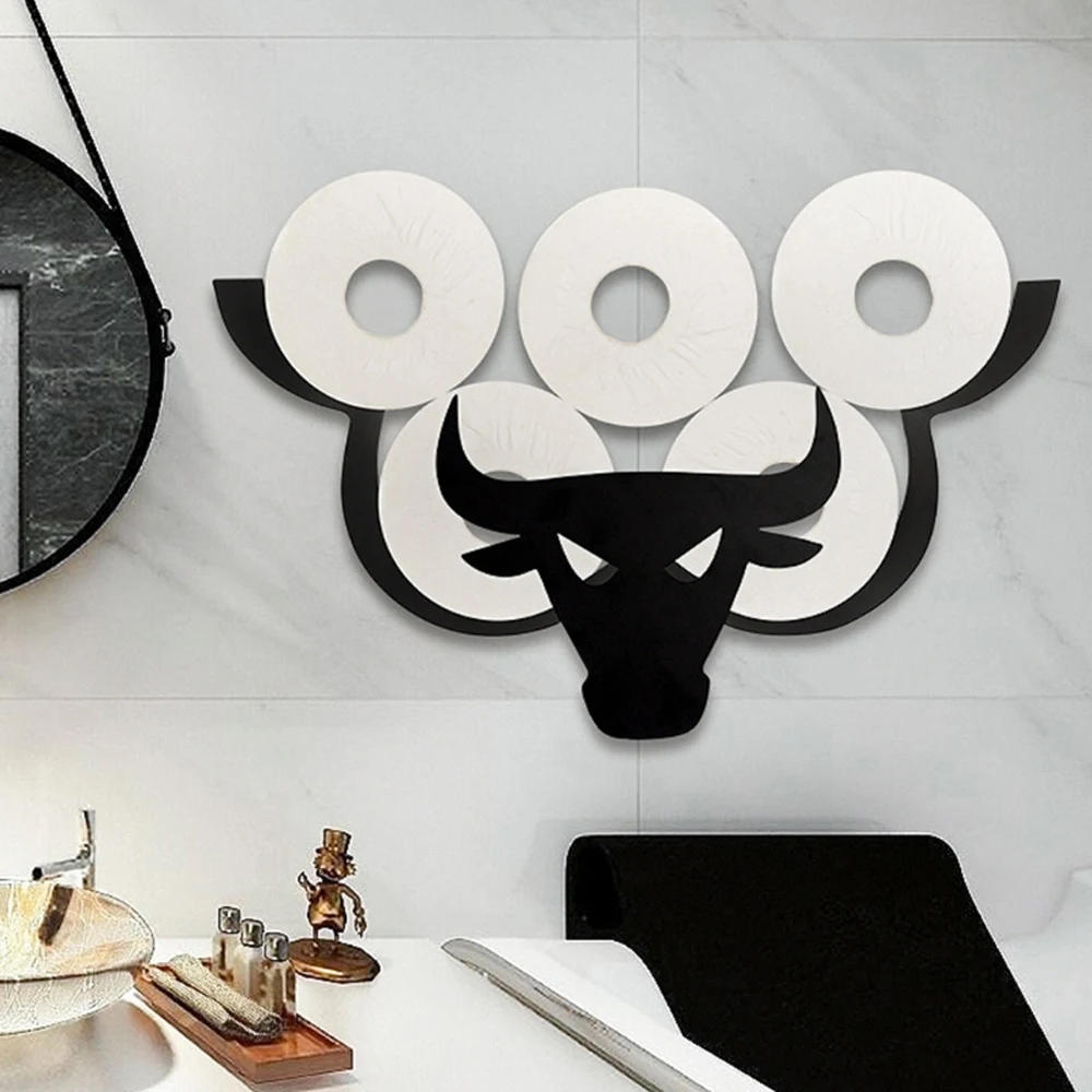 Description Picture 2 of itemMetal Sheep Rack Toilet Paper Holders Wall Mount Bracket Paper Roll Accessories Kitchen Bathroom Storage Racks Shelf Organizer