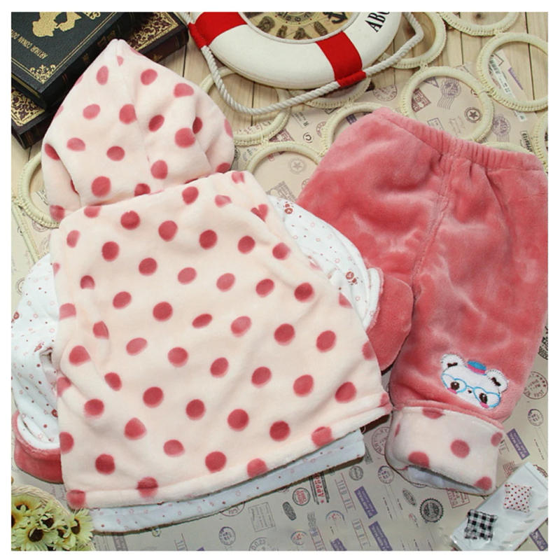 Description Picture 4 of itemBabies Suits,Coat Pants Hooded Vest Set,Toddlers Cartoon Animals Flannel Cotton Wear,Winter Girls 3-Piece Warm Outfits,Jumpsuits