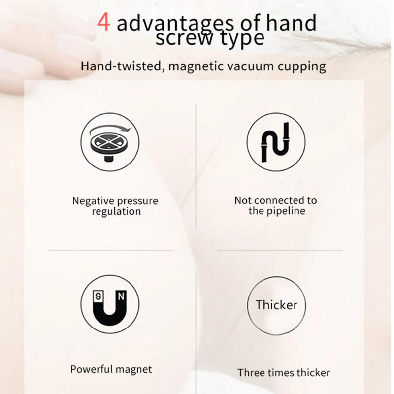Description Picture 2 of item4 Size Rotating Handle Vacuum Body Massage Cans Suction Enhancer Anti Cellulite Plastic Vacuum Cupping Cups Nipple Enlarger Care