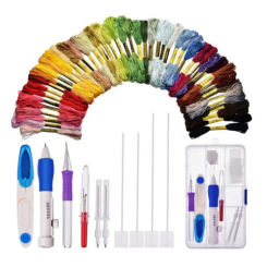 Magic DIY Hand Embroidery Pen Patch Knitting Sewing Tool Kit Punch Needle embroidery thread embroidery threads mulina hilos