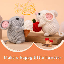 DIY Craft Mice Crochet Kit for Beginners Adults Learn to Crochet Kit With Step-by-Step Video Tutorials Thread Needles Hook Knit