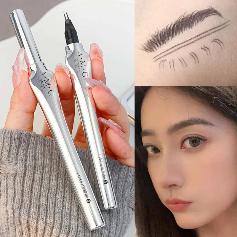 Description Picture 3 of item2 Point Lasting Wild Eyebrow Pen Liquid Eyebrow Tattoo Waterproof Lying Silkworm Brow Eyeliner Pen Easy To Use Eye Makeup Tools