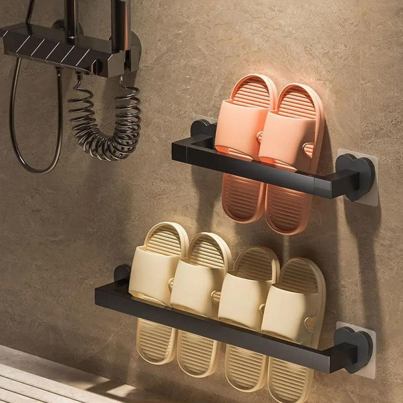 Description Picture 4 of itemFashion Slipper Rack Bathroom Wall-mounted Storage Shelf Portable Towel Hanging Holder Save Space Shoe Stand Rack