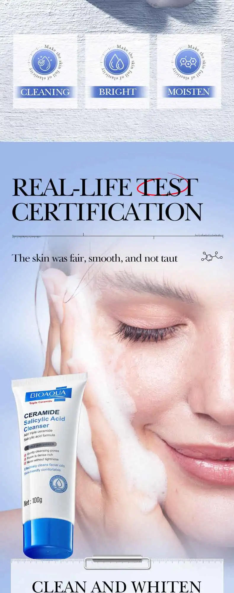 Description Picture 5 of itemSalicylic Acid Cleansing Facial Cleanser Oil Control Anti-Acne Skin Care Whitening Cleanser Gentle Mild Facial Cleanser