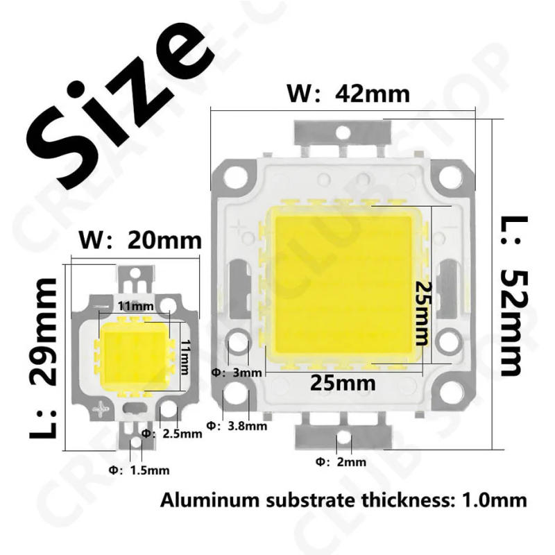 Description Picture 3 of item10W 20W 30W 50W LED Chip Bead COB Backlight Matrix LED Light Module Lighting Accessories LED Matrix For DIY FloodLight Spotlight