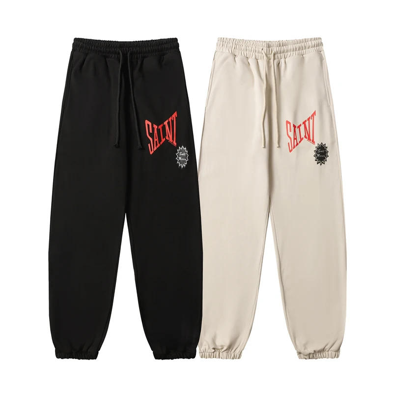 Description Picture 4 of itemBlack Apricot Saint Michael Track Pants Terry Cloth Sweatpant Men Women High Quality Jogger Drawstring Trousers Casual Pants