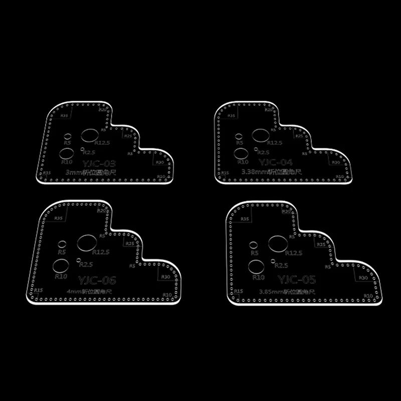 Description Picture 3 of item1Pc Leather Acrylic Cutting Template DIY Leathercraft Drawing Scrapbooking Emboss Decorative Corner Pattern Sewing Stencil Tool