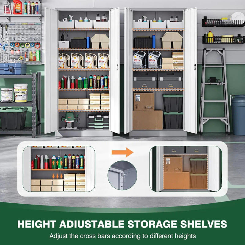 Description Picture 6 of itemStorage Cabinets with Lock Door and Adjustable Shelves, Steel Tool Cabinets for Home,Office,Warehouse Organisieren