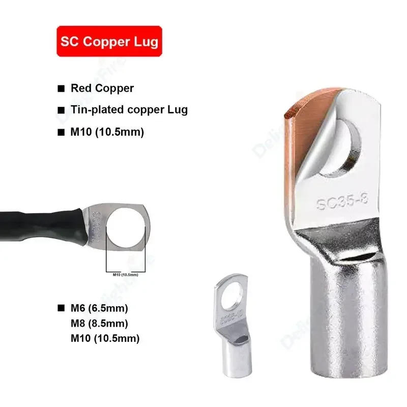 Description Picture 5 of itemBattery Inverter Connector Cable Silicone Wire 8/6/4/0AWG 8/16/25/50mm2 Red Black Tinned Copper Wires For UPS Inverter Car Solar