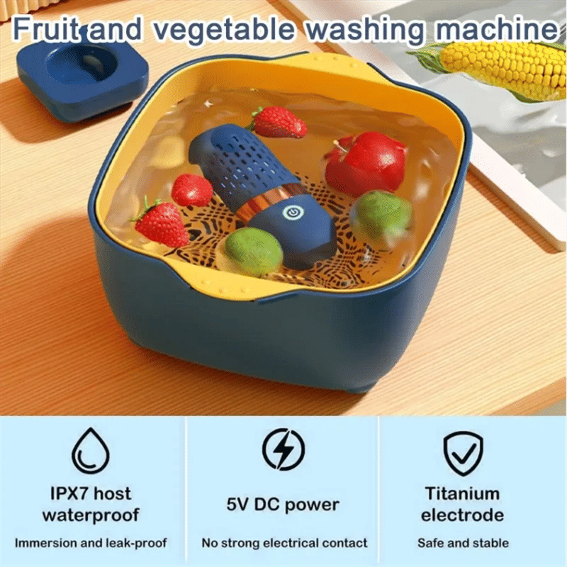 Description Picture 3 of itemWireless Fruit Vegetable Washing Machine Protable Capsule Shape Fruit Food Purifier Kitchen Automatic Vegetable Washing Machine
