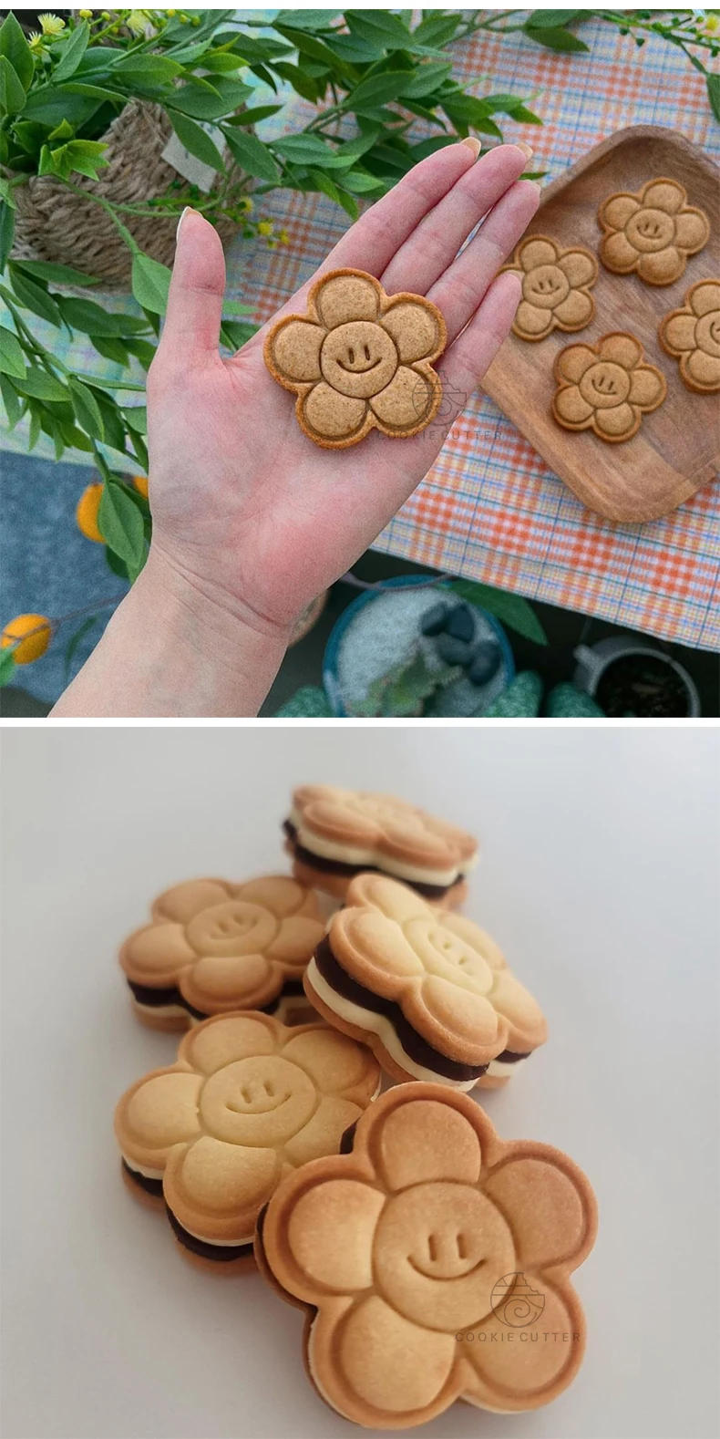 Description Picture 6 of itemCute Sunflower Cookie Cutter Plastic Biscuit Fudge Dessert Stamp DIY Fondant Cake Candy Mould Kitchen Pastry Baking Tools