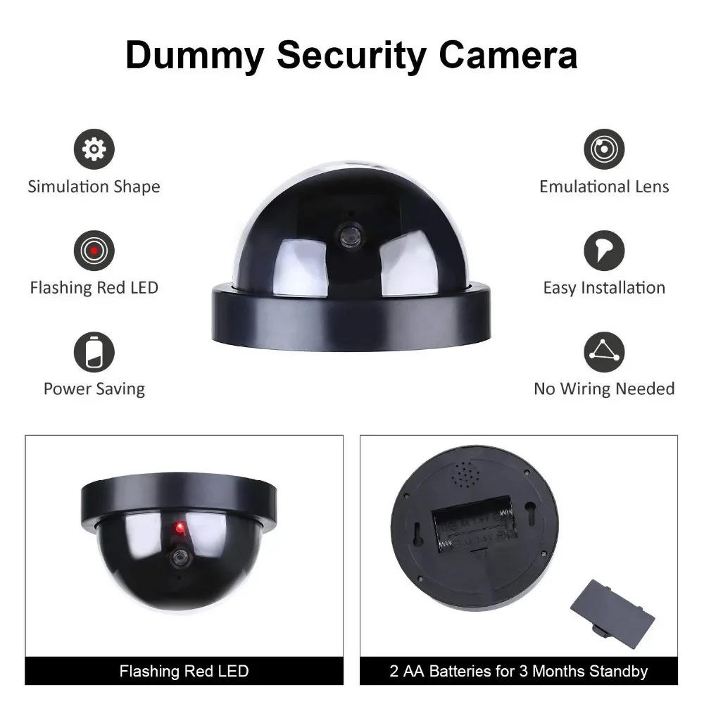Description Picture 2 of itemFake Camera Wireless Simulated Video Surveillance indoor/outdoor Dummy Dome Camera With Flashing Red Led Light Home Security