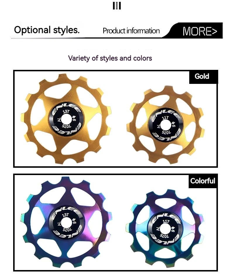 Description Picture 6 of itemENLEE Bike Aluminum Alloy Guide Wheel Pulley Rear Derailleur 11T 13T Guide MTB Ceramic Bearing Jockey Wheel For 4/5/6MM