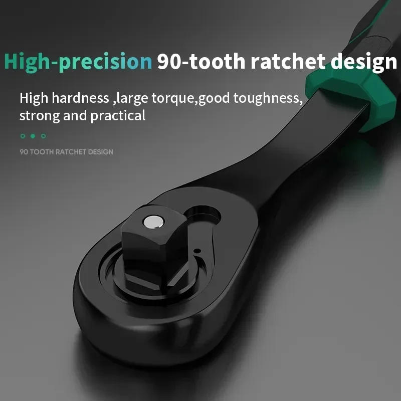 Description Picture 5 of itemMulti-funtion Socket Wrench 1/4 3/8 1/2 Inch Ratchet Wrench Tool DIY Hand Tool Ratchet Handle Wrench  90-Tooth Drive Ratchet