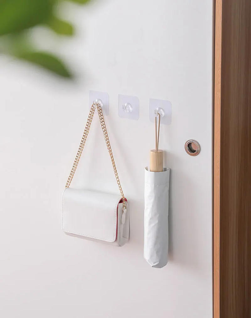 Description Picture 5 of item10PCS Clothes Hooks Key Storage Hanger Wall Door Rack Transparent Strong Self Adhesive for Kitchen Bathroom Organizers Gadget