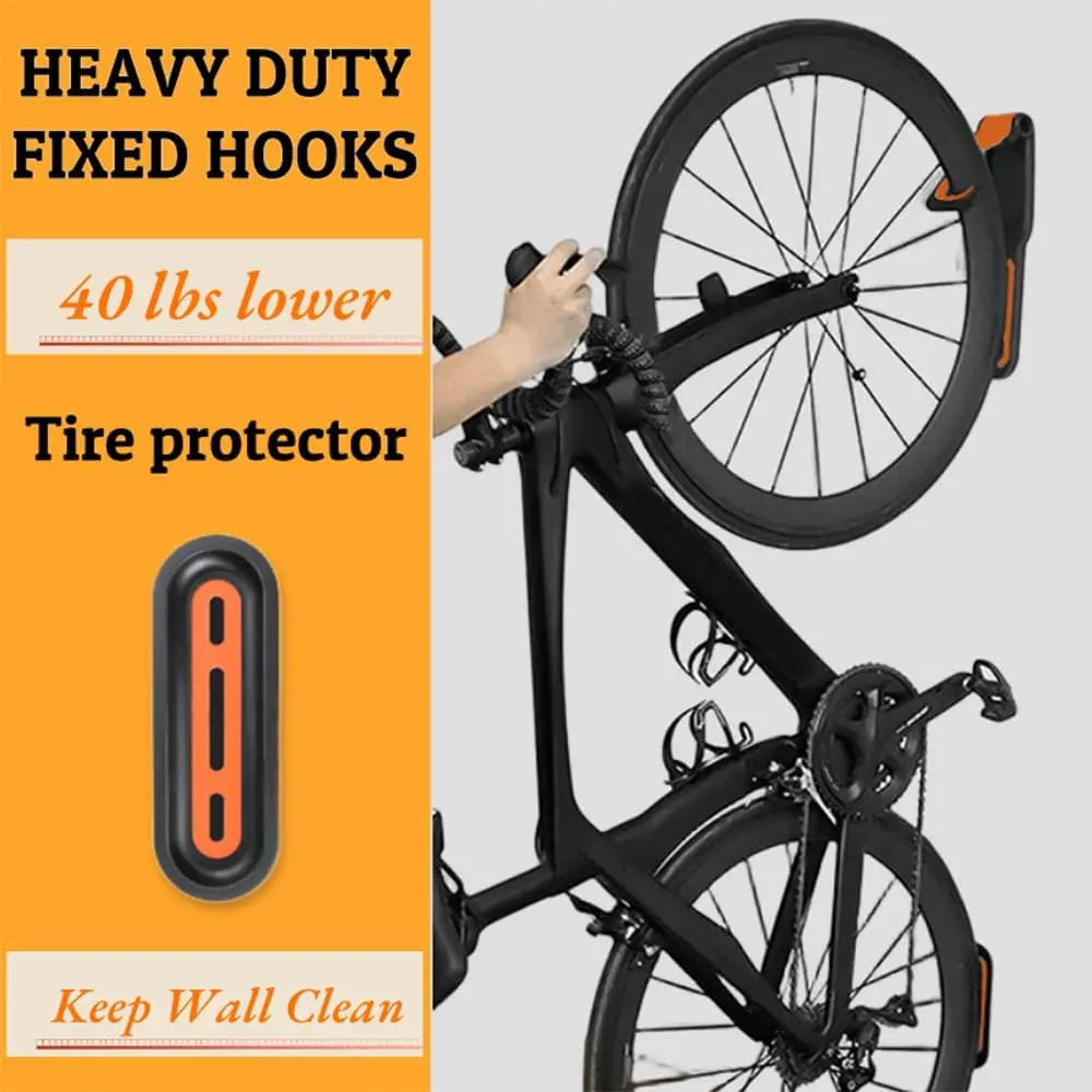 Description Picture 4 of item1PC Bicycle Wall Mount Rack Mtb Road Bike Storage Fixed Hanging Hook Bike Support Stand Bracket Holder Cycling Parking Buckle