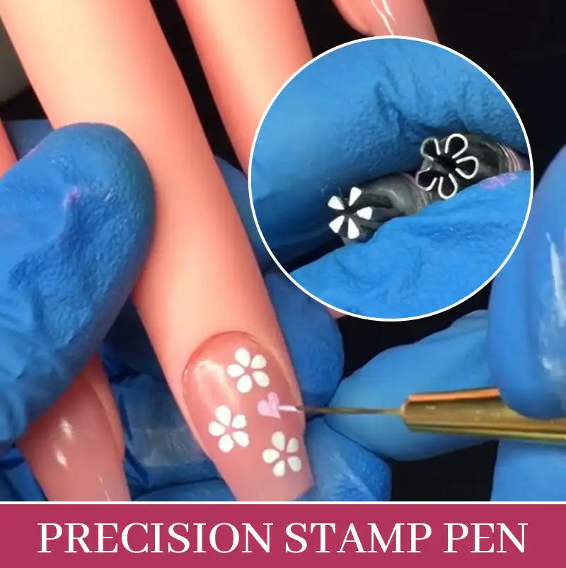 Description Picture 3 of itemNew Nail Art Stamp Pen 6pcs Nail Art Pattern Stippling Seal Pen Diy Nail Doodle With Petal Embellished Seal Pen