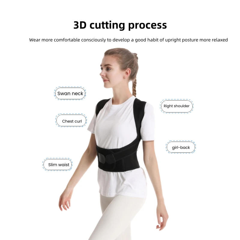 Description Picture 3 of itemBack Posture Corrector for Women Breathable Elastic Brace Back Posture Correction Belt Adjustable Shoulder for Student and Man