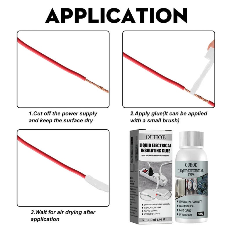 Description Picture 4 of item30/50ML Liquid Insulation Electrical Tape Anti UV Waterproof Liquid Insulating Tape Fast Drying Cable Repair Paste Sealing Glue