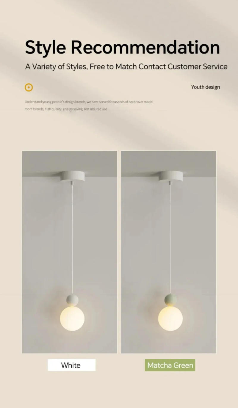 Description Picture 4 of itemModern Minimalist Pendant Light Personality Bedroom Bedside Hanglamp Woonkamer Interior Decorative Ceiling Chandelier Luminaires