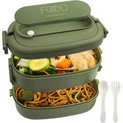 Lunch Box,Leakproof Bento Box for Kids Adults,Cutlery Set Bento Boxes ,for Kid Men Women Adults Working Schools Green