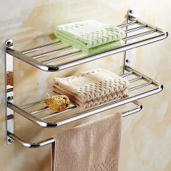 Modern Simple Thickened 304 Stainless Steel Towel Rack Bath Towel Rack Bathroom Shelf Toilet Hardware Pendant