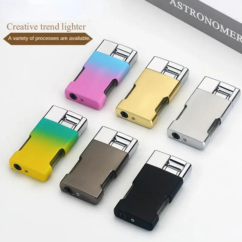 Description Picture 4 of itemButane Gas Lighter Cigarette Lighters Torch Smoking Accessories Portable Windproof Men Cool Gift Metal Inflatable Refill Flame