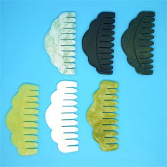 Jade Comb Women's Head Care Massage Smooth Green Phoenix Jade Massage Comb Jade Massage Comb