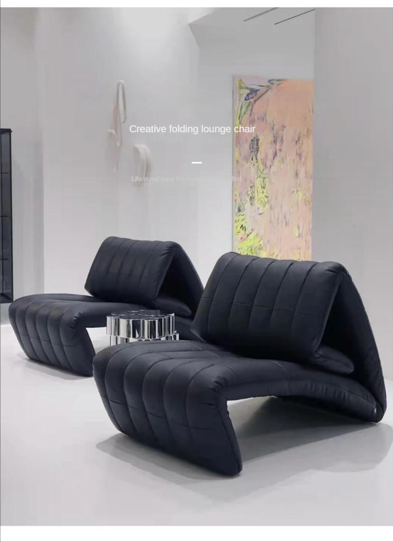 Description Picture 3 of itemSingle Sofa Chair Leisure Creative Folding Art Lazy Recliner Multifunctional Living Room Furniture Home Mobilier