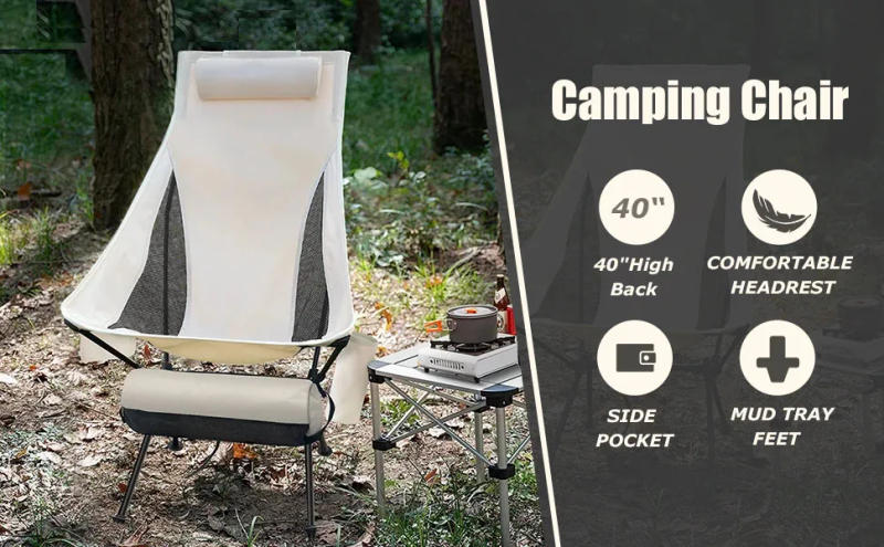 Description Picture 2 of itemOutdoor Folding Fishing Chair Portable Camping Chair With Cup Bag Pillows Suitable For Long-Distance Travel Picnic Camping Fish.