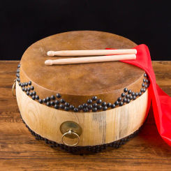 8-18Inch Toona Wood Cattle Hide Drum Tambourine Wood Temple Drum Taoist Drum Big Drum War Drum Dance Rhythm Tupan