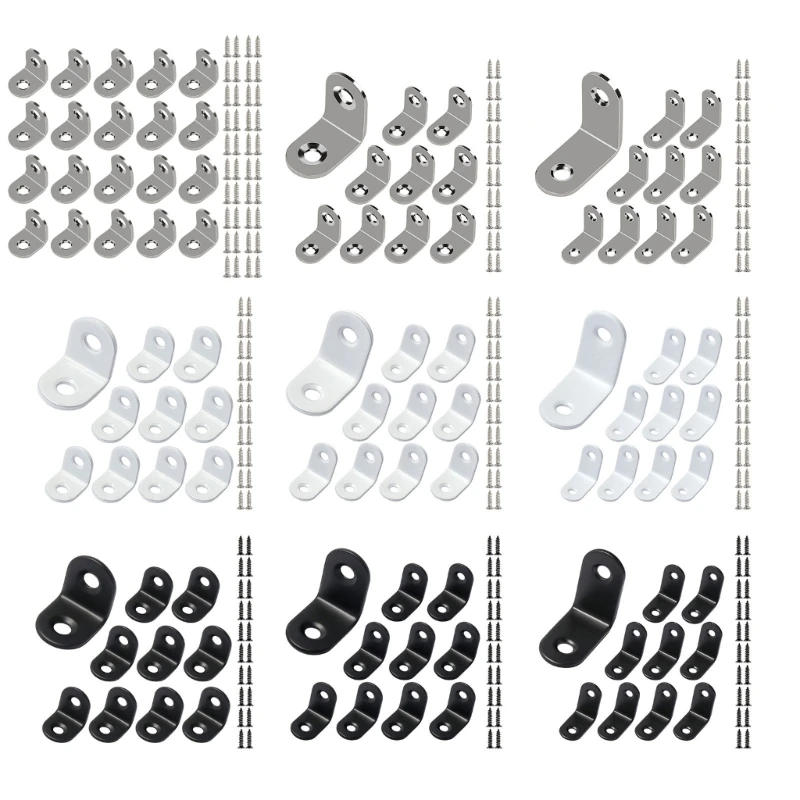 Description Picture 2 of item20pcs 90 Degree Right Angles Supports Metal Corner Connectors set for Wood Shelf