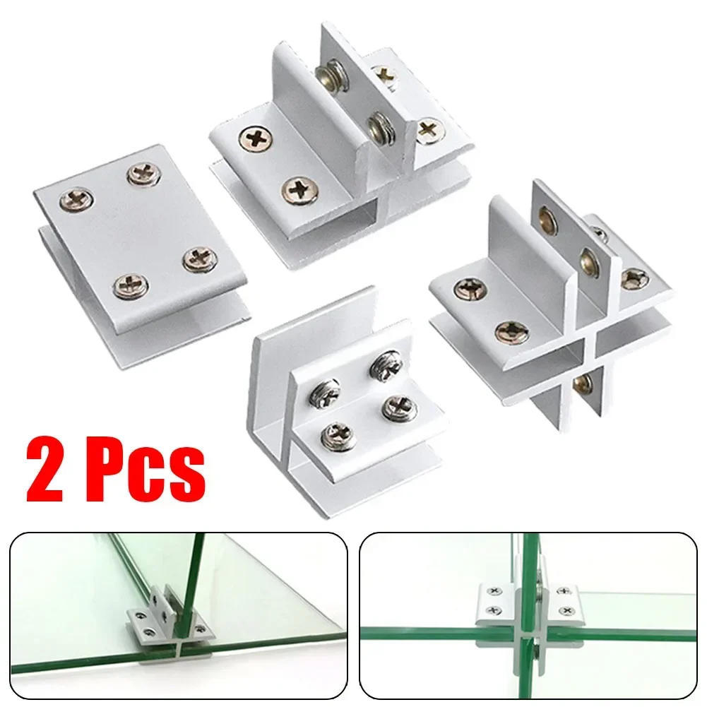 Description Picture 3 of item2PCS  Glass Clamps For Handrails Shelves Holder Corner Bracket Clamp Aluminum  10-12mm Glass Clips 4 Sizes Fixed Fitting