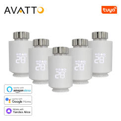 AVATTO Tuya ZigBee Thermostat Radiator Actuator Smart TRV Thermostatic Valve Temperature Controller Support Alexa Google Home