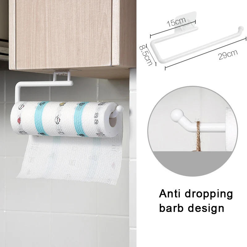 Description Picture 5 of itemKitchen Tissue Holder Hanging Toilet Roll Paper Towel Holder Rack Kitchen Bathroom Cabinet Door Hook Holder Organizer