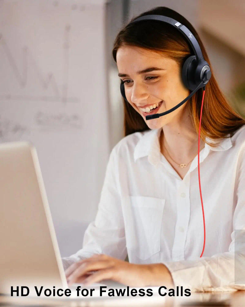 Description Picture 5 of itemUSB Headset with Mic for PC On-Ear Computer Laptop Headphones with Noise Cancelling Microphone in-line Control for Home Office