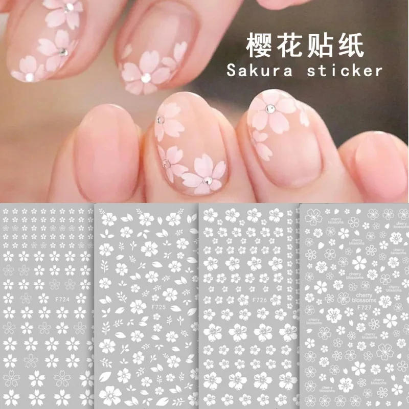 Description Picture 2 of item1PCS 3D Cherry Blossom Nail Decals Nail Stickers Flower Star Nail Accessories Nail Supplies DIY Adhesive Stickers