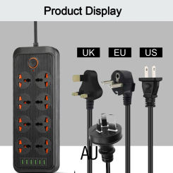 Power Strip Sockets Universal Outlet with Extension Cable USB Port KR EU US UK AU Plug Network Filter Overload Protection Socket