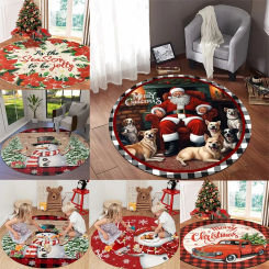 MINISO DISNEY Circular Christmas Floor Mat Living Room Carpets Entrance Door Holiday Sofa Coffee Table Tree Skirt Decoration