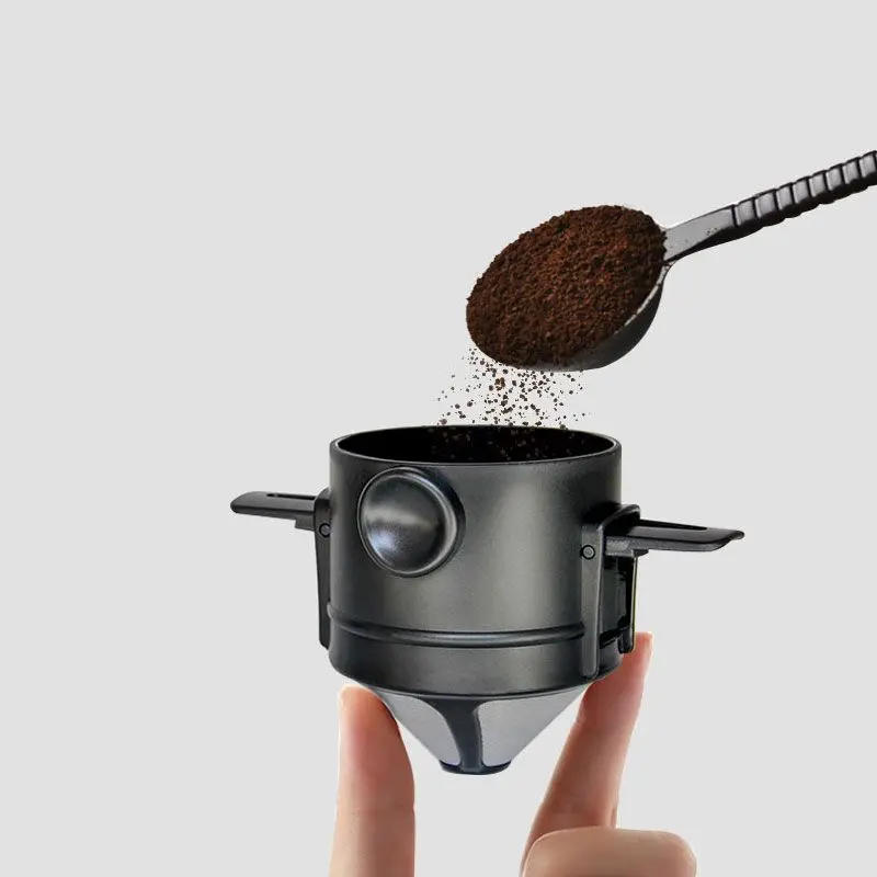 Description Picture 5 of itemFoldable Coffee Filter Stainless Steel Easy Clean Reusable Coffee Funnel Paperless Pour Over Holder Portable Coffee Dripper