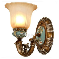 Mediterranean Sea Led Wall Light for Bedroom E27 Bedside Lamp Wall Lamps Retro Living Room Background American glass wall sconce