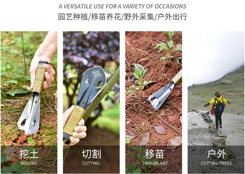 Description Picture 6 of itemGardening Shovel Multifunctional Garden Tools Outdoor Car Military Shovel for Survival Camping Digging Trowel Digging Trowel