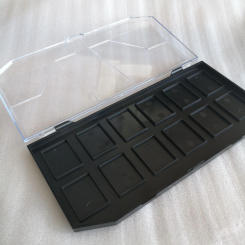 12 Grids Rainbow Split Cake Face Body Paint Art Painting Pigment Plastic Empty Palette Tray with Lid