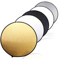 60cm/80cm 5-in-1 Photography Reflector Portable Collapsible Multi-Disc Photo Reflector with Bag Reflector Panel for Photography