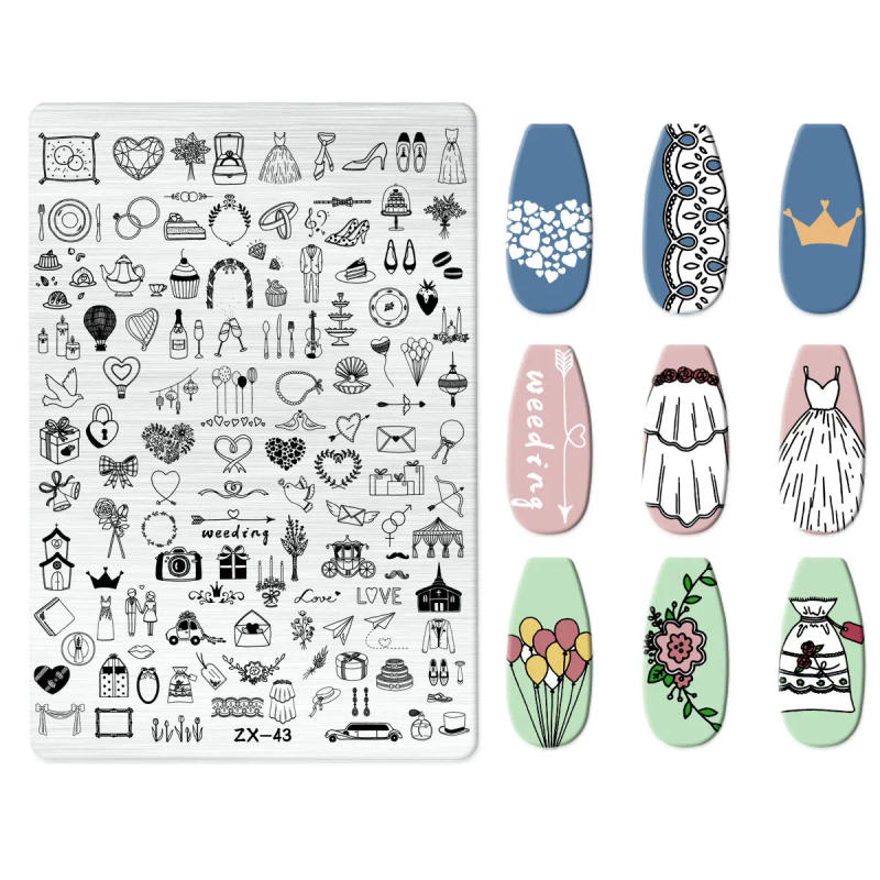 Description Picture 6 of itemPlum Blossom Leaves Nail Stamping Plates Leaf Bamboo Floral Butterfly Line Printing Stencil Nail Stamp Templates Nail Art Tools