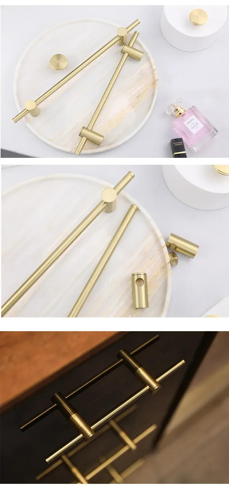 Description Picture 4 of itemAdjust The Pitch Luxury Solid Brass Long Handle Modern Golden Cabinet Glass Door Handles Drawer Pulls Furniture Handle Hardware