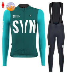 SYN Winter Fleece Cycling Jersey Set women Mountian Bicycle Clothes Wear Ropa Ciclismo Racing Bike Clothing Suit Long Sleeve Top